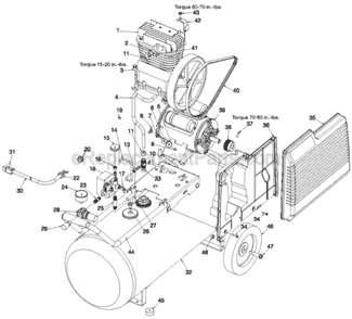 Page A Diagram and Parts List for CPL6025  Porter Cable Compressor
